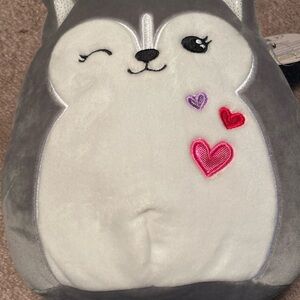 💖 SQUISHMALLOWS 8” HEIDI HUSKY Grey Hearts Valentine Plush Toy